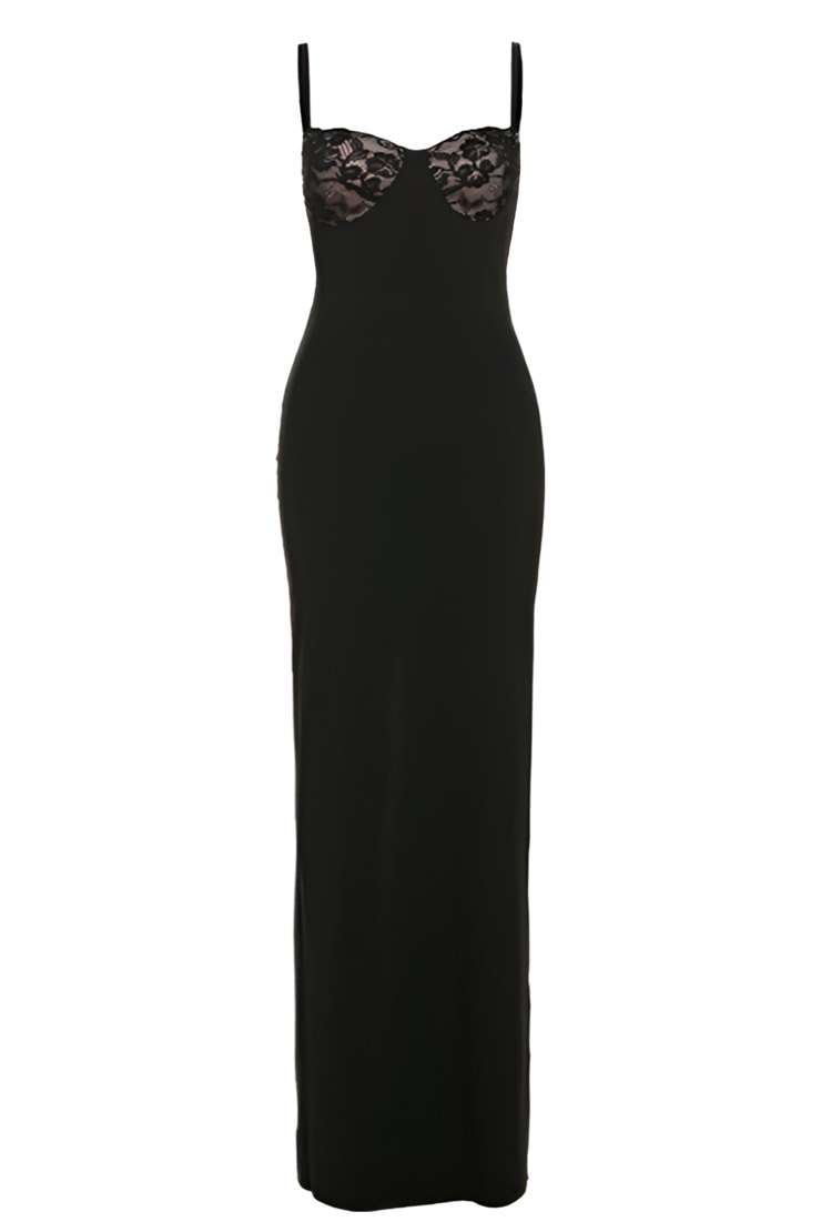 Muse Lace Maxi Dress - Black