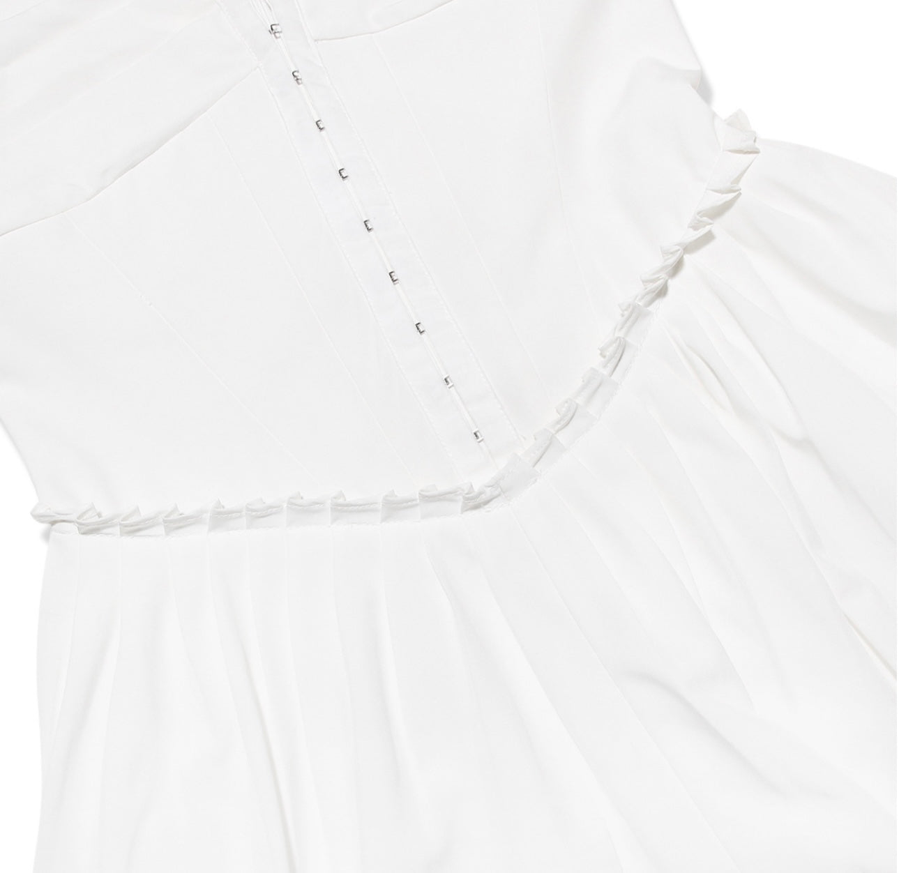 CUPID WHITE PLEATED MINI DRESS - White