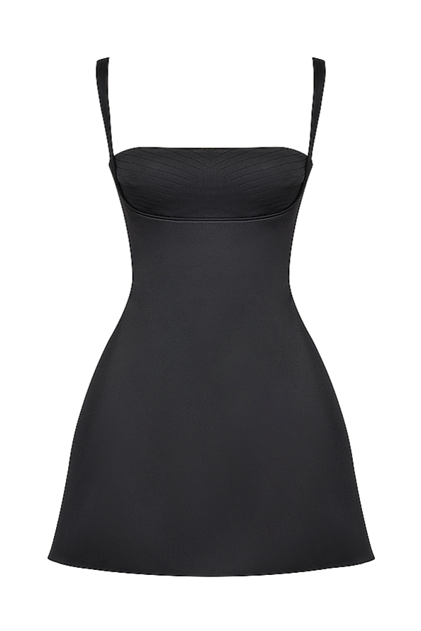 Kara Ruched Mini Dress Black - Kois Kloset