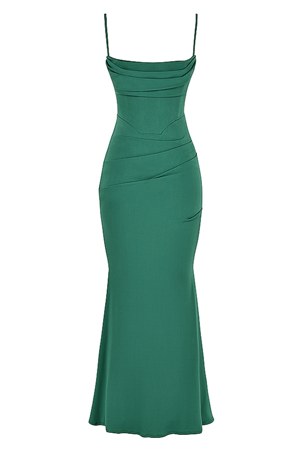 MILENA FOREST CORSET MAXI DRESS - Dark Green