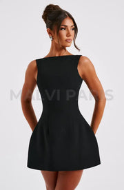 Alana Classic Mini Dress - Black