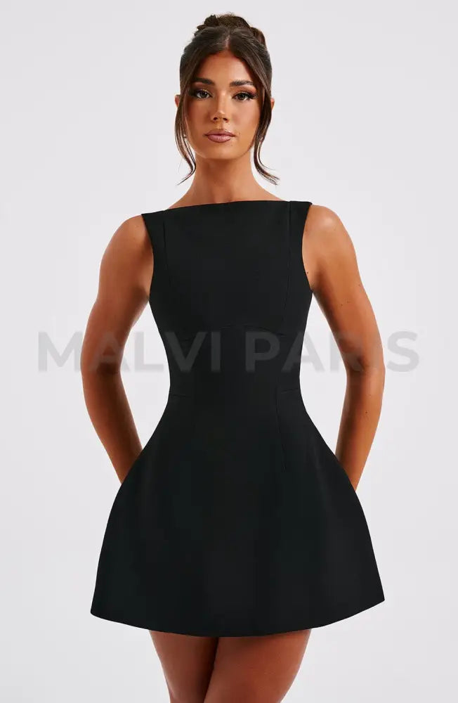 Alana Classic Mini Dress - Black