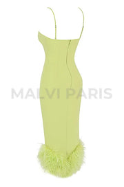 ALESSIA LIME MIDI DRESS - Light green - MALVI PARISMALVI PARIS