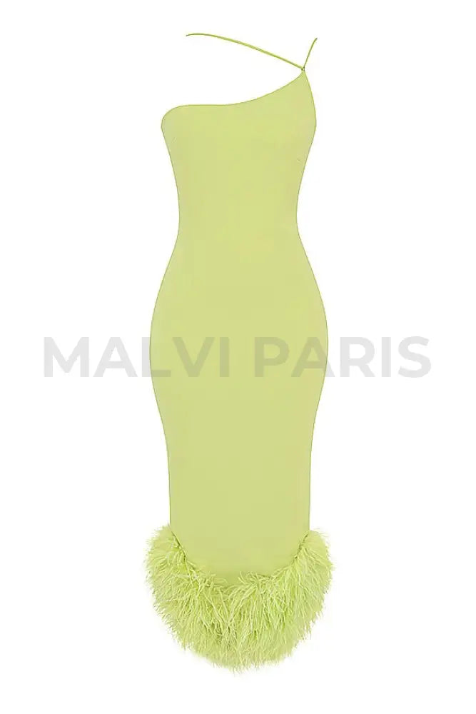 ALESSIA LIME MIDI DRESS - Light green - MALVI PARISMALVI PARIS