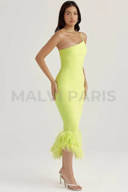 ALESSIA LIME MIDI DRESS - Light green - MALVI PARISMALVI PARIS