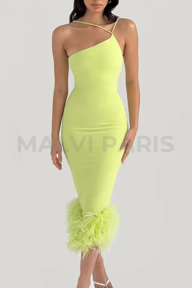 ALESSIA LIME MIDI DRESS - Light green - MALVI PARISMALVI PARIS