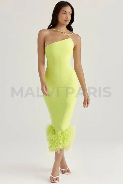 ALESSIA LIME MIDI DRESS - Light green - MALVI PARISMALVI PARIS