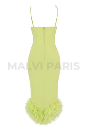 ALESSIA LIME MIDI DRESS - Light green - MALVI PARISMALVI PARIS