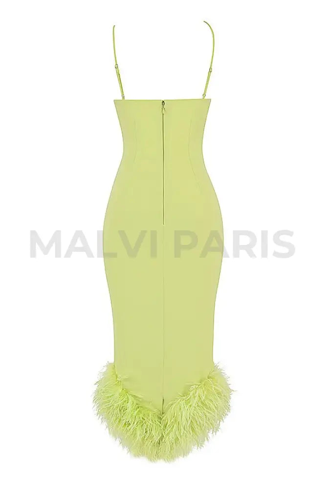 ALESSIA LIME MIDI DRESS - Light green - MALVI PARISMALVI PARIS