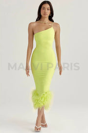 ALESSIA LIME MIDI DRESS - Light green - MALVI PARISMALVI PARIS