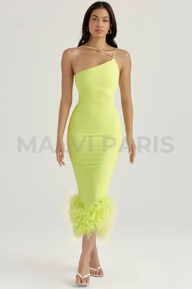 ALESSIA LIME MIDI DRESS - Light green - MALVI PARISMALVI PARIS