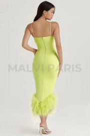 ALESSIA LIME MIDI DRESS - Light green - MALVI PARISMALVI PARIS