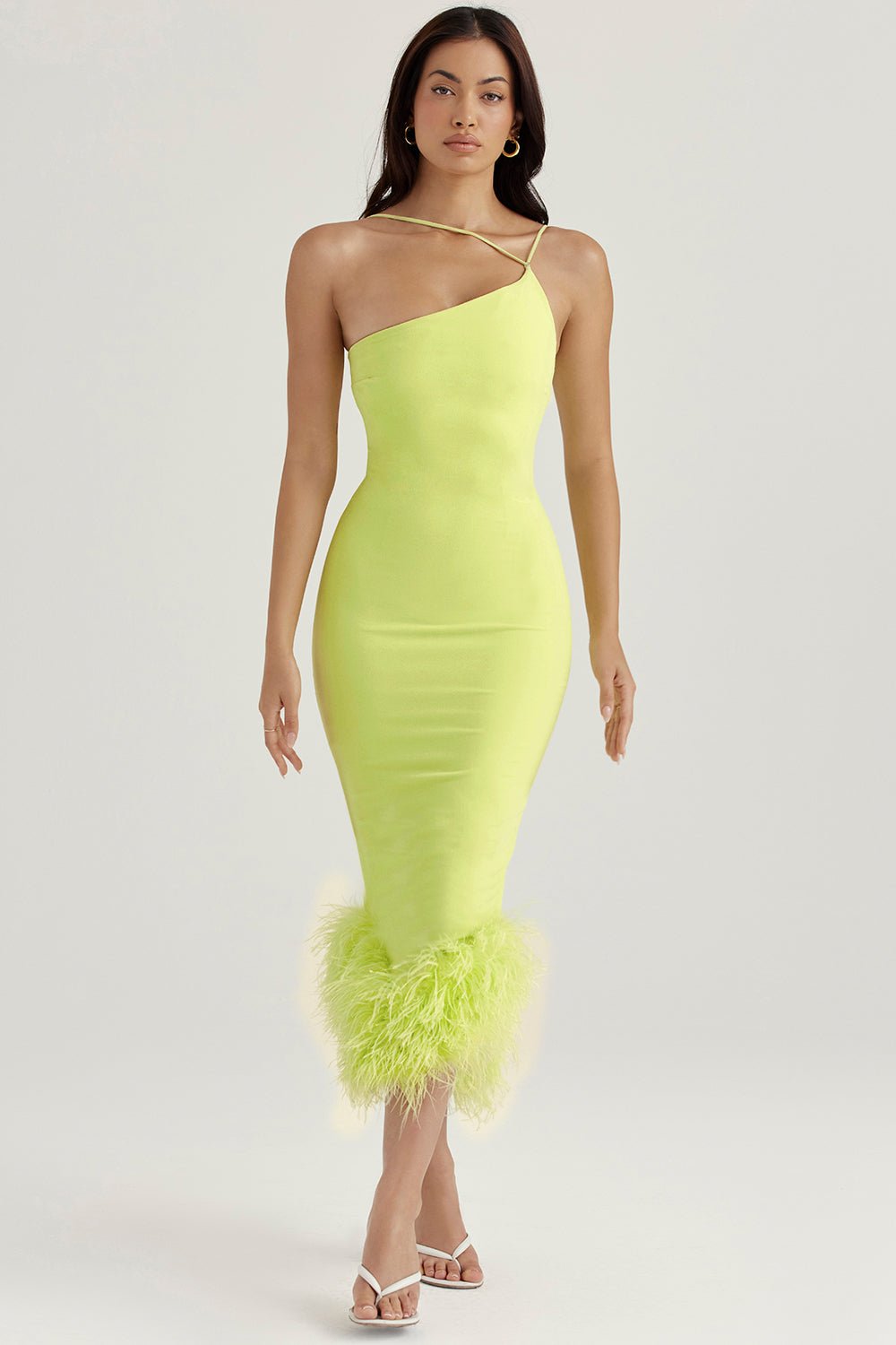 ALESSIA LIME MIDI DRESS - Light green