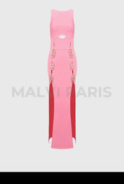 Alice High Slits Maxi Dress - Pink Dresses