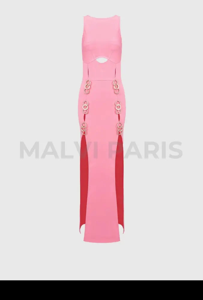 Alice High Slits Maxi Dress - Pink Dresses