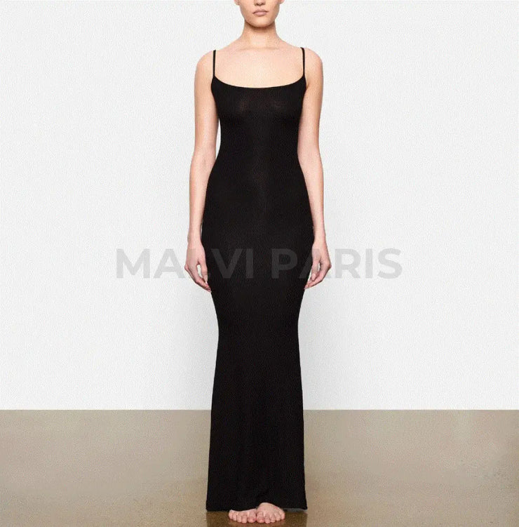 ALICE SOFT LOUNGE LONG SLIP MAXI DRESS - Black - MALVI PARISMALVI PARIS