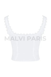 AMBER WHITE LACE TRIM TOP - White - MALVI PARISMALVI PARIS