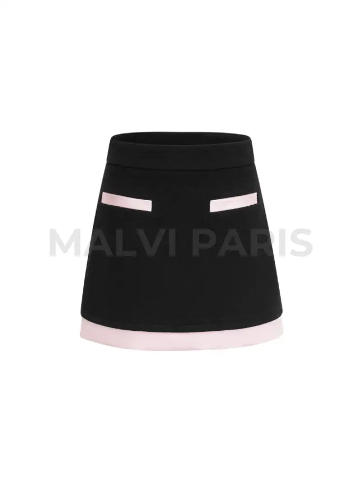 BLAIR Tweed Matching mini Skirt - Black - MALVI PARISMALVI PARIS