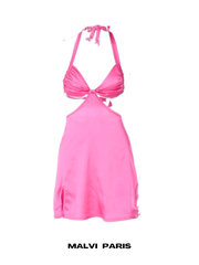 CAPRI HALTER NECK CUT OUT BANDAGE MINI DRESS - Hot Pink - MALVI PARISMALVI PARIS