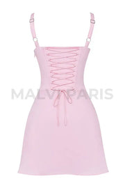 CARLOTTA BABY PINK CORSET MINI DRESS - Light Pink - MALVI PARISMALVI PARIS