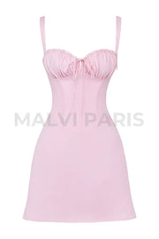 CARLOTTA BABY PINK CORSET MINI DRESS - Light Pink - MALVI PARISMALVI PARIS