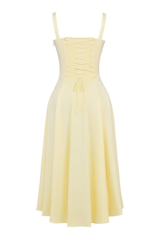 CARMEN BUTTERCUP  BUSTIER MIDI DRESS  - Yellow