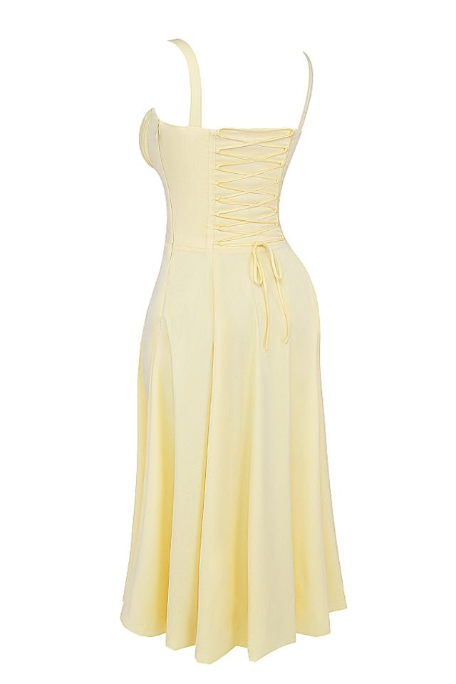 CARMEN BUTTERCUP  BUSTIER MIDI DRESS  - Yellow