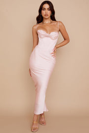 CHARMAINE Blush Corset Maxi Dress - Light Pink - MALVI PARISMALVI PARIS