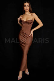 CHARMAINE CHOCOLATE Corset Maxi Dress - Brown - MALVI PARISMALVI PARIS