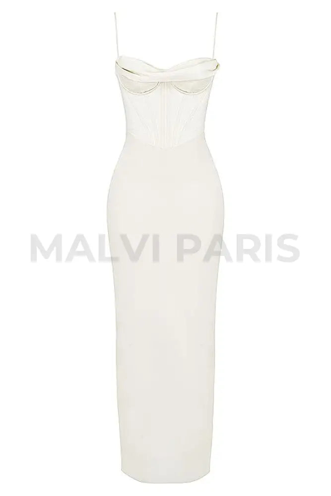 CHARMAINE IVORY Corset Maxi Dress - White - MALVI PARISMALVI PARIS