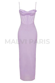 CHARMAINE LAVENDER CORSET MAXI DRESS - Purple - MALVI PARISMALVI PARIS