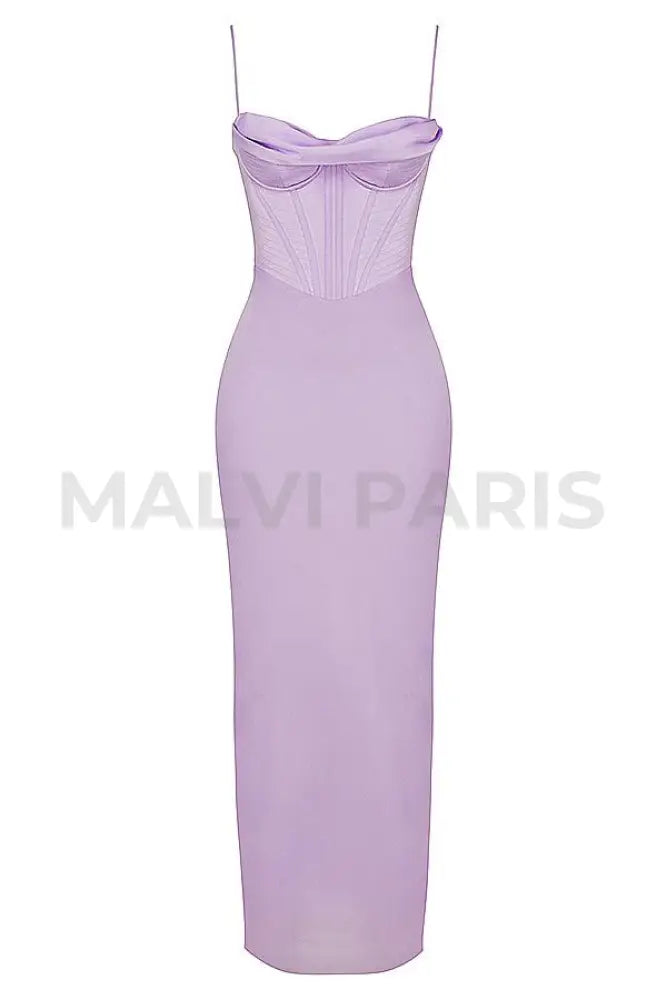 CHARMAINE LAVENDER CORSET MAXI DRESS - Purple - MALVI PARISMALVI PARIS