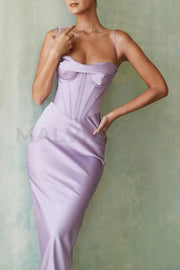 CHARMAINE LAVENDER CORSET MAXI DRESS - Purple - MALVI PARISMALVI PARIS