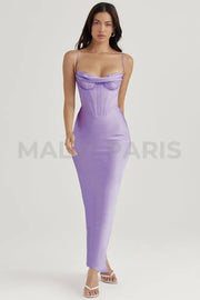 CHARMAINE LAVENDER CORSET MAXI DRESS - Purple - MALVI PARISMALVI PARIS