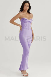 CHARMAINE LAVENDER CORSET MAXI DRESS - Purple - MALVI PARISMALVI PARIS