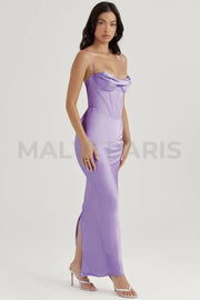 CHARMAINE LAVENDER CORSET MAXI DRESS - Purple - MALVI PARISMALVI PARIS