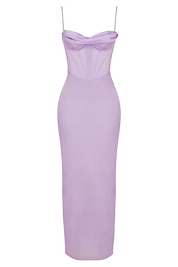 CHARMAINE LAVENDER CORSET MAXI DRESS - Purple