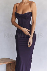 CHARMAINE NIGHT SHADE CORSET MAXI DRESS - Dark purple - MALVI PARISMALVI PARIS