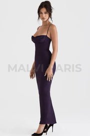 CHARMAINE NIGHT SHADE CORSET MAXI DRESS - Dark purple - MALVI PARISMALVI PARIS