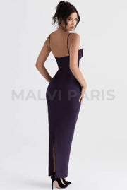 CHARMAINE NIGHT SHADE CORSET MAXI DRESS - Dark purple - MALVI PARISMALVI PARIS