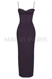 CHARMAINE NIGHT SHADE CORSET MAXI DRESS - Dark purple - MALVI PARISMALVI PARIS