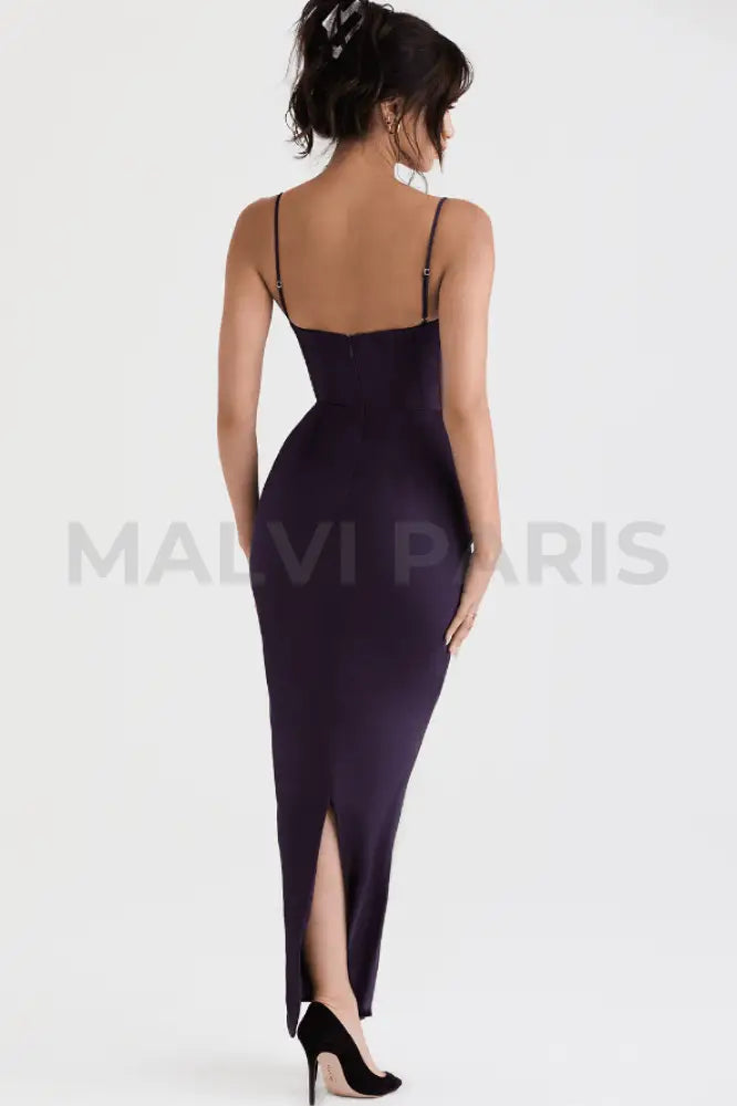 CHARMAINE NIGHT SHADE CORSET MAXI DRESS - Dark purple - MALVI PARISMALVI PARIS