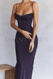 CHARMAINE NIGHT SHADE CORSET MAXI DRESS - Dark purple - MALVI PARISMALVI PARIS