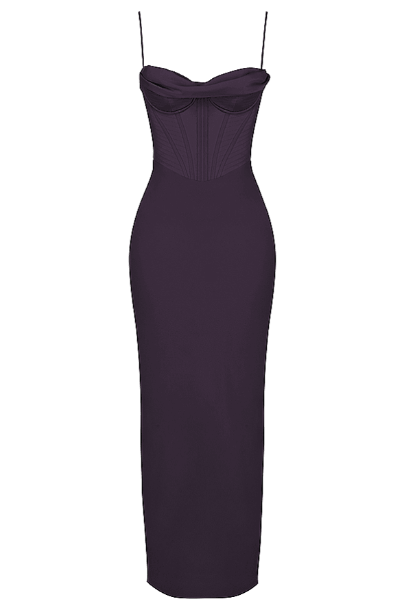 CHARMAINE NIGHT SHADE CORSET MAXI DRESS - Dark purple