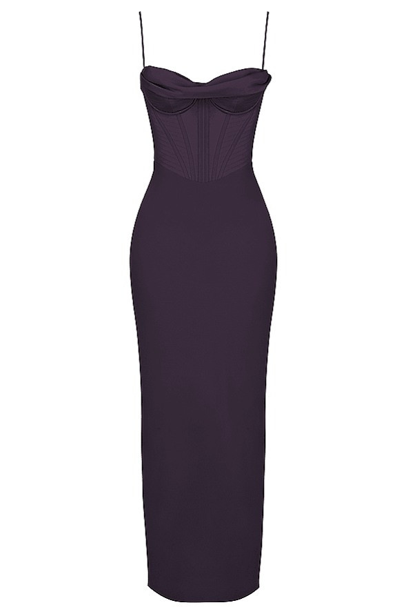CHARMAINE NIGHT SHADE CORSET MAXI DRESS - Dark purple - MALVI PARISMALVI PARIS