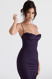 CHARMAINE NIGHT SHADE CORSET MAXI DRESS - Dark purple - MALVI PARISMALVI PARIS