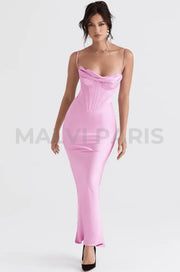 CHARMAINE PINK CORSET MAXI DRESS - Pink - MALVI PARISMALVI PARIS