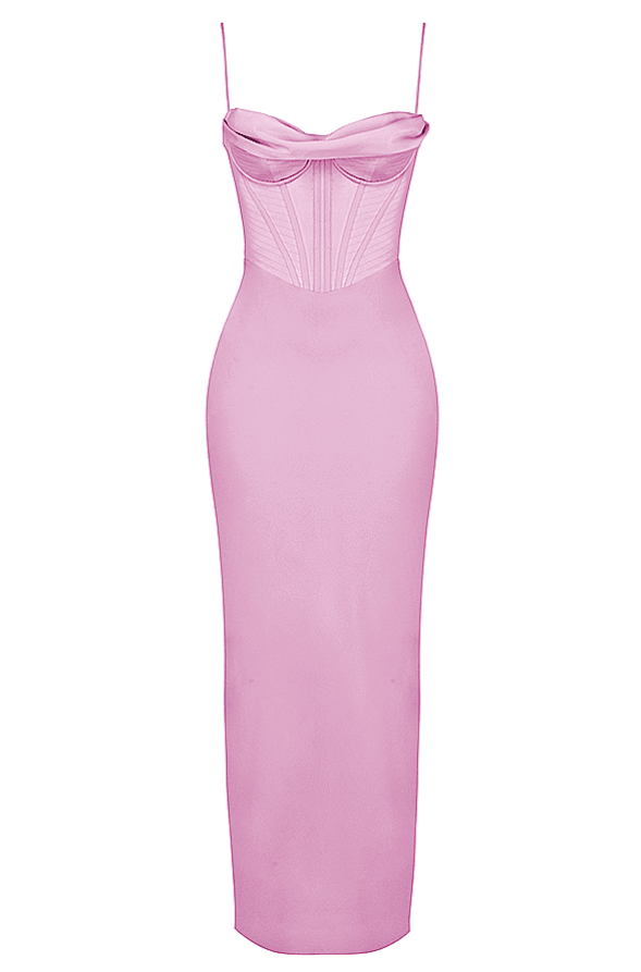 CHARMAINE PINK CORSET MAXI DRESS - Pink