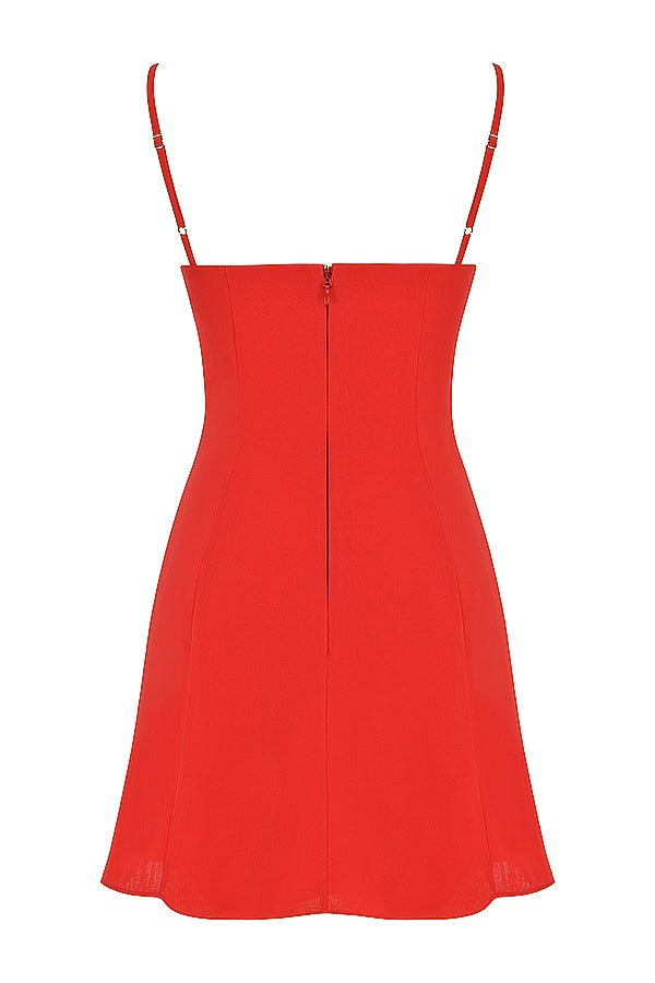 CHRISTIANA RED MINI DRESS - Red