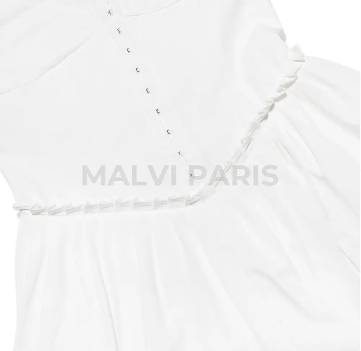 Cupid White Pleated Mini Dress - White